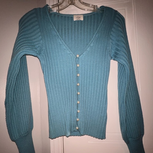 Aritzia Wilfred Little Pearl Cardigan - Blue - Picture 2 of 4